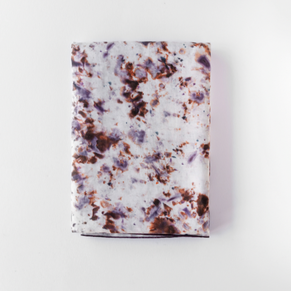 Rose Marble linen tablecloth 60x120 with warm plum rose and lavender watercolor pattern - Goldie Home